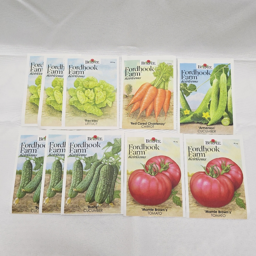 Garden Seeds Lot of 10 Packs of Burpee Fordhook Farms Vegetable Fruit 2024